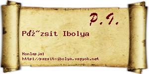 Pázsit Ibolya névjegykártya