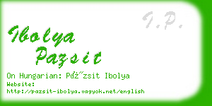 ibolya pazsit business card